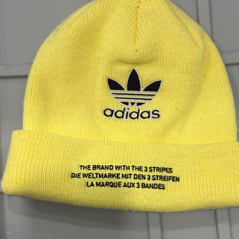 Adidas Bright Yellow Knit Beanie